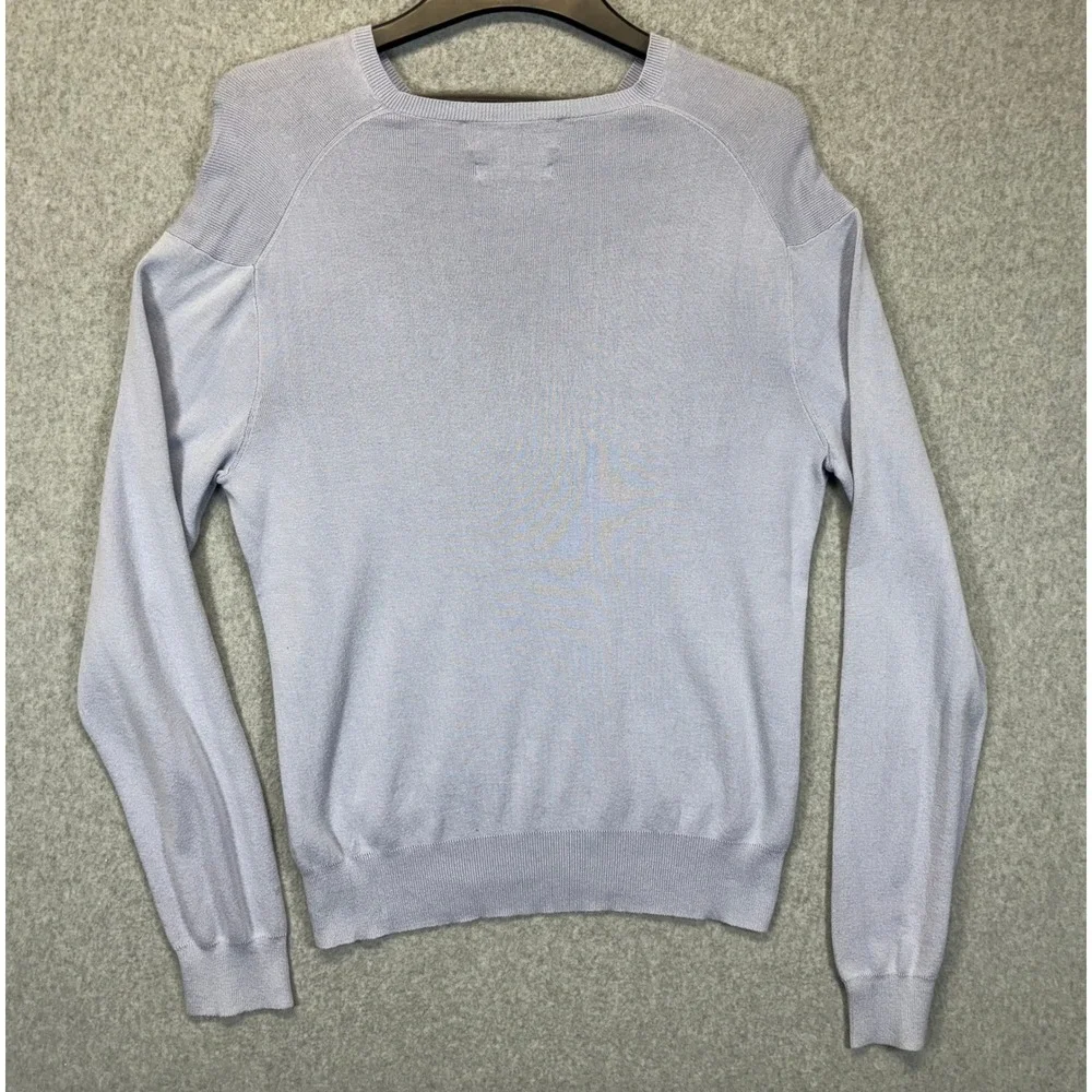 Polo Ralph Lauren Mens V-Neck Sweater Light Blue Pima Cotton Yellow Pony Size M